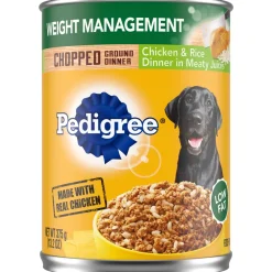 Pedigree Chopped Ground Dinner Lean Chicken and Rice Canned Dog Food - 13.2 Oz - Case of 12