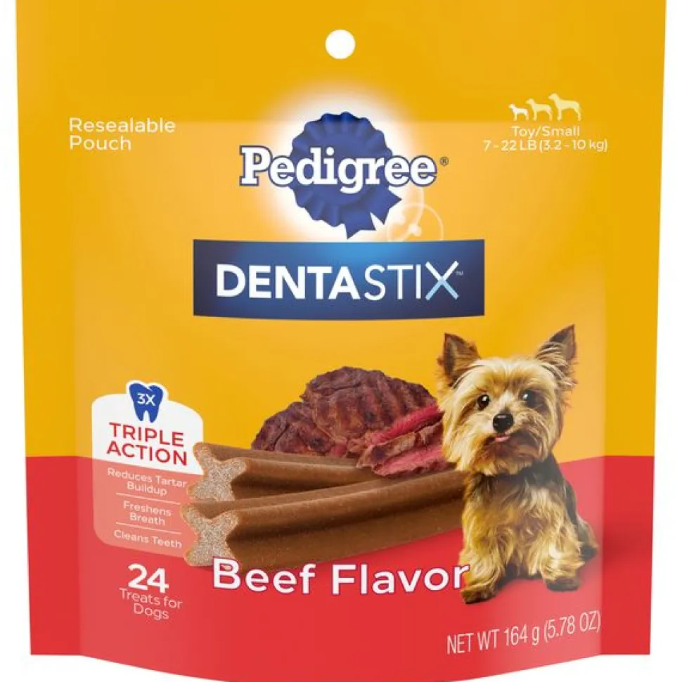 Pedigree Dentastix Beef Mini Dog Dental Chew Treats - 5.8 oz - 24 Count