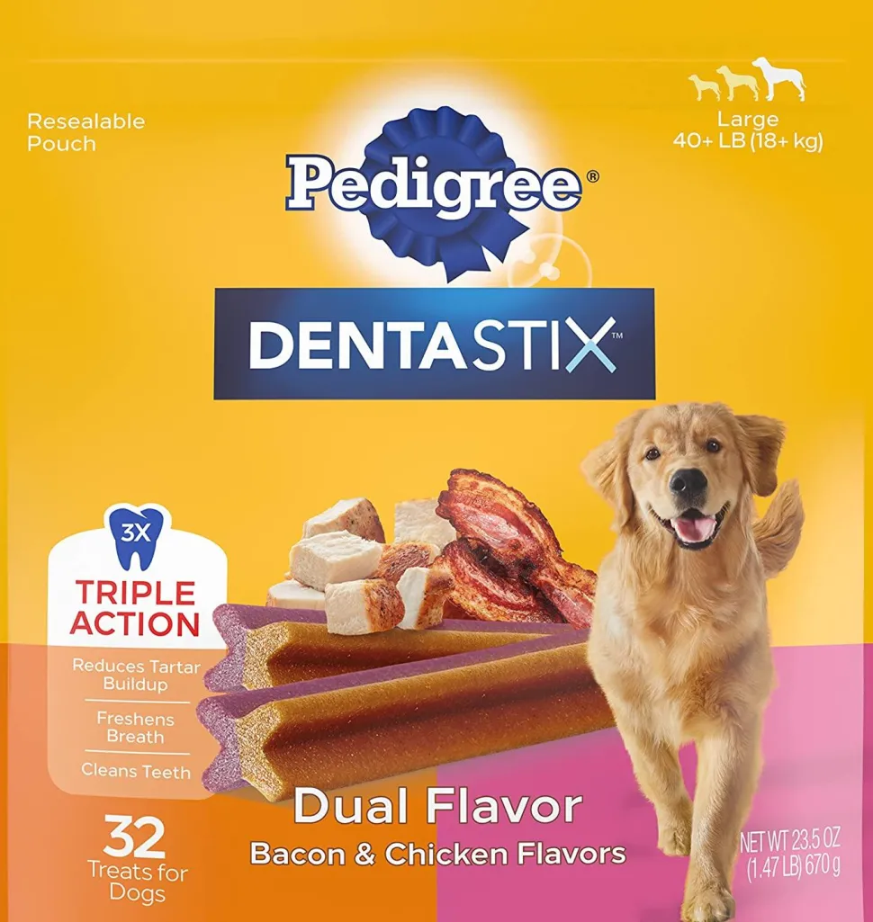 Pedigree Dentastix Dual Flavor Large Dog Dental Chew Treats - 1.47 lb - 32 Count