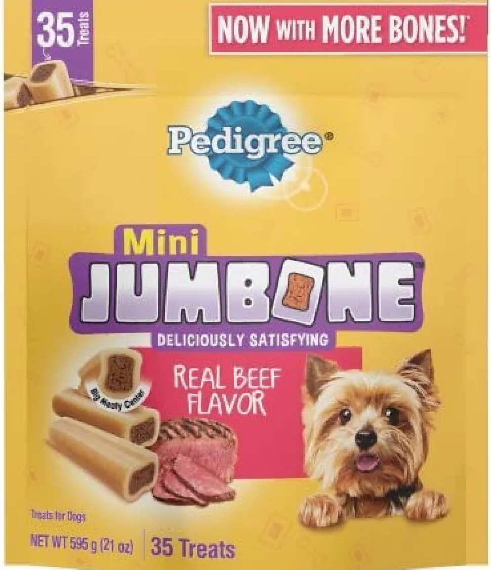 Pedigree Jumbone Mini Beef 35ct Soft and Chewy Dog Treats - 21 oz