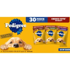 Pedigree Pouch Chicken Morsels with Beef Cuts in Gravy Multi-Pack Canned Dog Food - 3.5 oz - Case of 8
