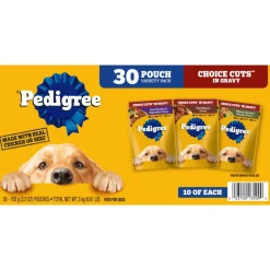 Pedigree Pouch Loaf Multi-Pack Wet Dog Food - 3.5 oz - Case of 30