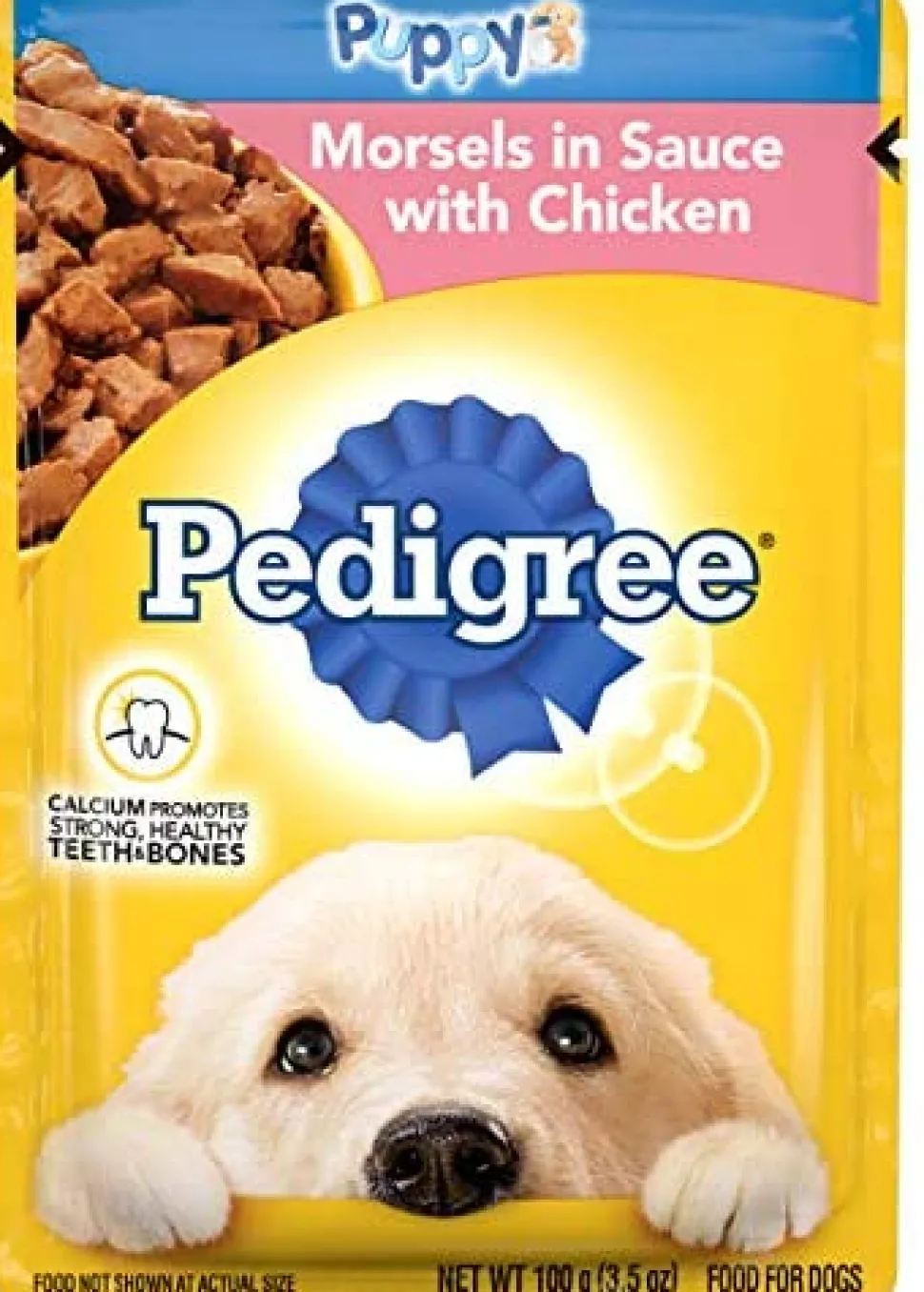 Pedigree Puppy Ground Morsels in Sauce with Chicken Pouches Canned Dog Food - 3.5 oz - Case of 16