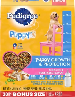Pedigree Puppy Growth and Protection Complete Chicken and Vegetables Dry Dog Food - 36 lb Bag