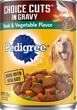 Pedigree Steak & Vegetable Cuts Canned Dog Food - 13.2 oz - Case of 12