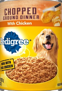 Pedigree Traditional Ground Dinner Chopped Chicken Canned Dog Food - 22 oz - Case of 12