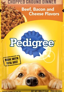 Pedigreee Pouch Beef, Bacon & Cheese Wet Dog Food - 3.5 oz - Case of 16