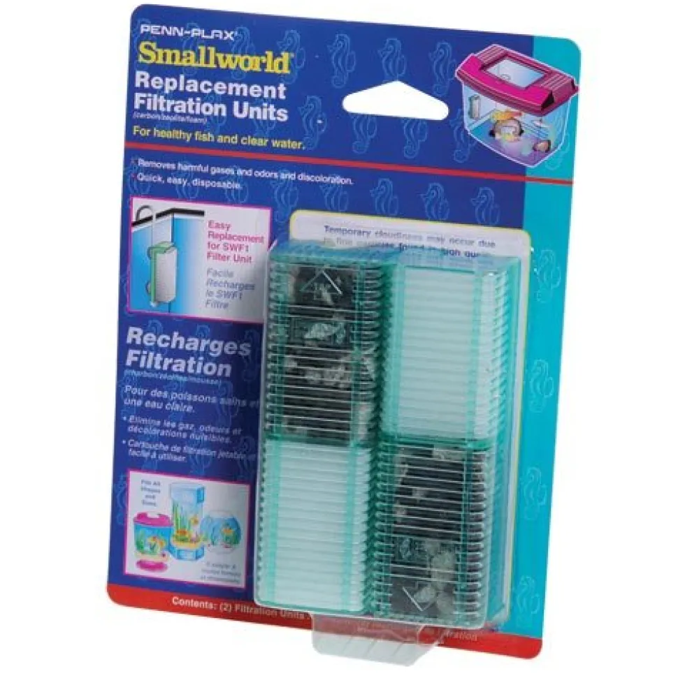 Penn Plax Filter Cartridge for Smallworld Rectangle Tank Filter - 2 pk