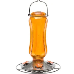 Perky-Pet Carnival Glass Vintage Oriole Feeder - Orange - 16 Oz Cap - 2 Pack