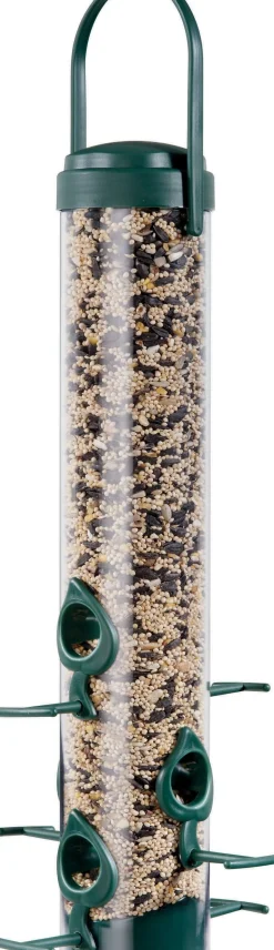 Perky-Pet Classic Plastic Bird Tubed Wild Bird Feeder - Green - 1.75 Lbs Cap