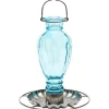 Perky-Pet Daisy Vase Glass Vintage Bird Waterer Wild Bird Hanging Bath - Blue - 18 Oz Cap - 2 Pack
