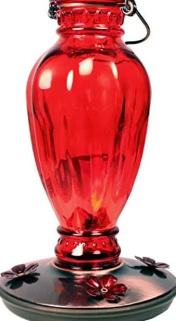 Perky-Pet Daisy Vase Vintage Hummingbird Feeder - Red - 18 Oz Cap - 2 Pack
