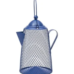 Perky-Pet Mesh Coffee Pot Wild Bird Feeder - Blue - 3 Lbs Cap