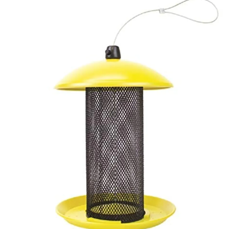 Perky-Pet Mesh Finch Tube Tubed Wild Bird Feeder - Yellow - 1.5 Lbs Cap