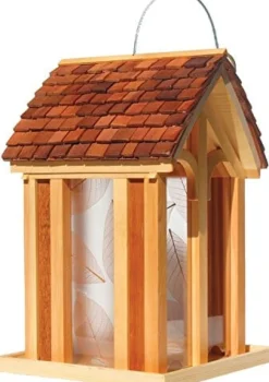 Perky-Pet Mountain Chapel Wooden Hopper Wild Bird Feeder - 3.5 Lbs Cap