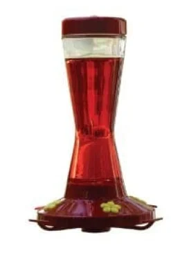Perky-Pet Pinch Waist Glass Hummingbird Feeder - Red - 16 Oz Cap