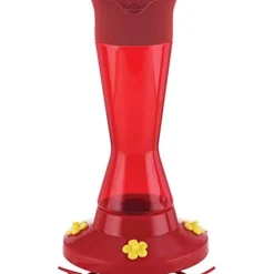 Perky-Pet Pinch Waist Plastic Hummingbird Feeder - Red - 16 Oz Cap