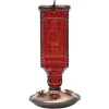 Perky-Pet Square Glass Antique Bottle Hummingbird Feeder - Red - 24 Oz Cap