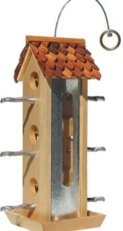 Perky-Pet Tin Jay Wooden Hopper Wild Bird Feeder - 2 Lbs Cap