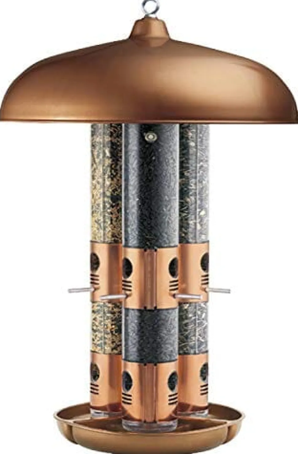 Perky-Pet Triple Tube Bird Tubed Wild Bird Feeder - Copper - 10 Lbs Cap