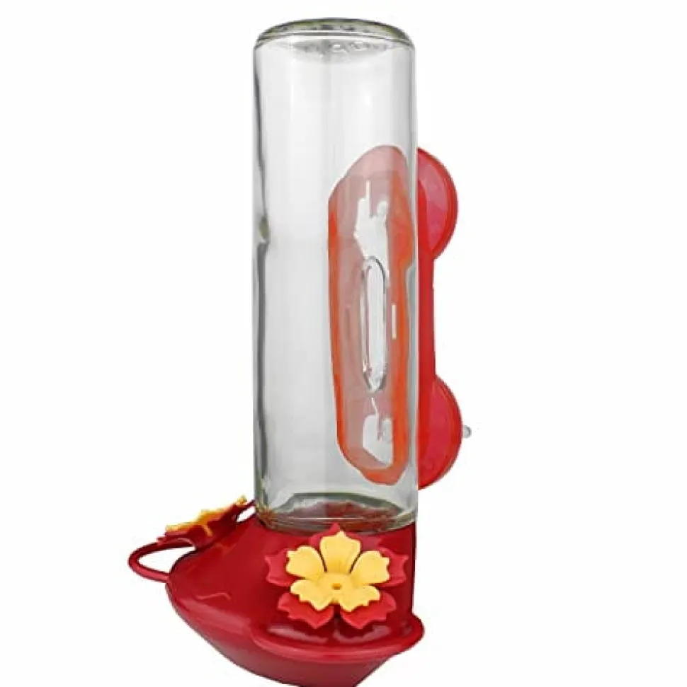 Perky-Pet Window Mounted Glass Hummingbird Feeder - Red - 14 Oz Cap - 2 Pack