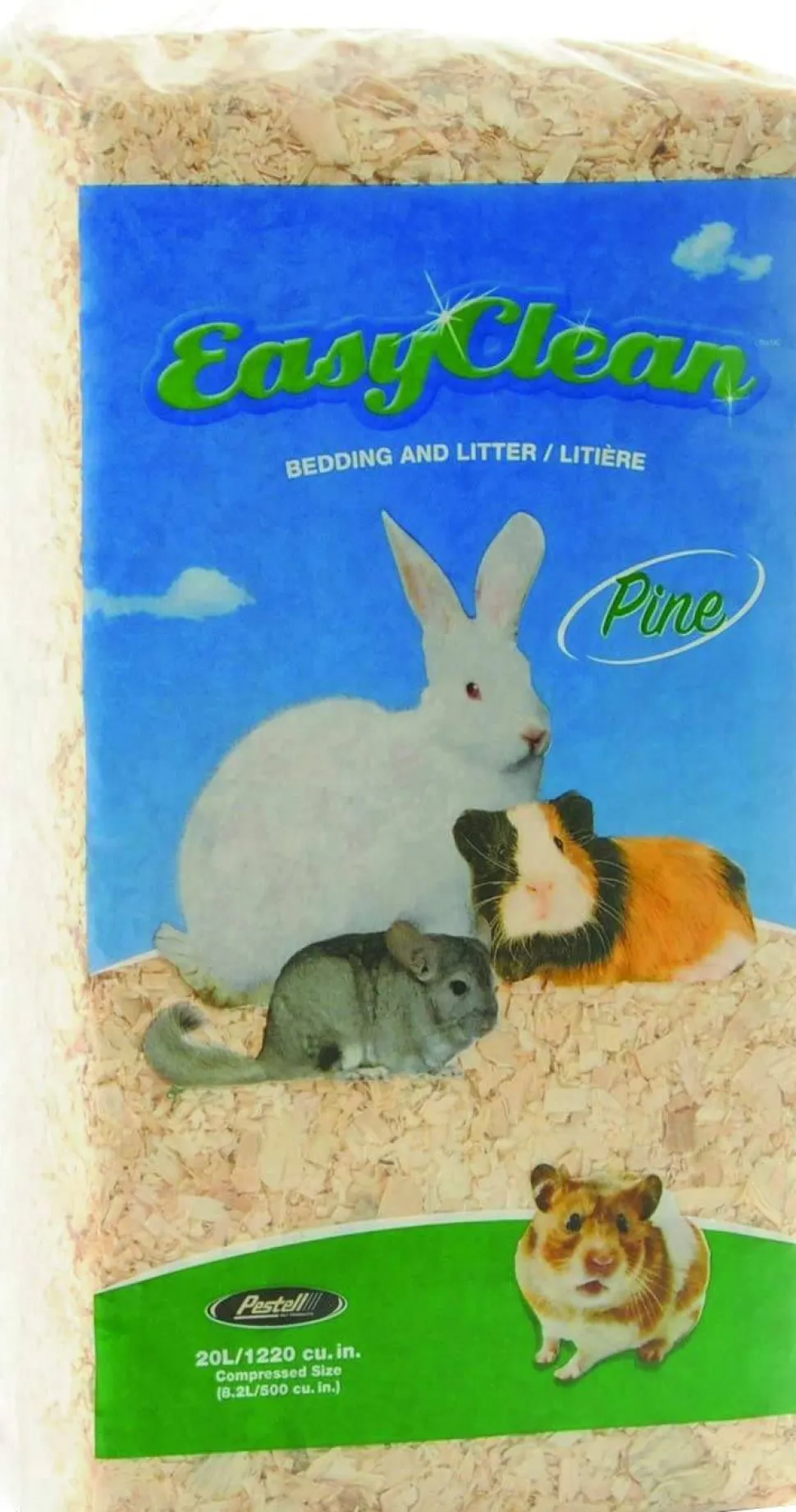 Pestell Easy Clean Pine Shavings Small Animal Bedding - 20 Ltr - Case of 6