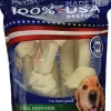 Pet Factory 100% Made In USA Beefhide Bones & Rolls Natural Dog Chews - Natural - 8 In - 6 Pack