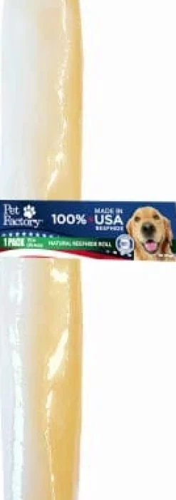 Pet Factory 100% Made In USA Beefhide Rolls Natural Dog Chews - Natural - 10 In