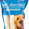 Pet Factory 100% Made In USA Beefhide Bones & Rolls Natural Dog Chews - Natural - 6 In - 10 Pack