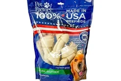 Pet Factory 100% Made In USA Beefhide Bones & Rolls Natural Dog Chews - Natural - 4 In - 10 Pack