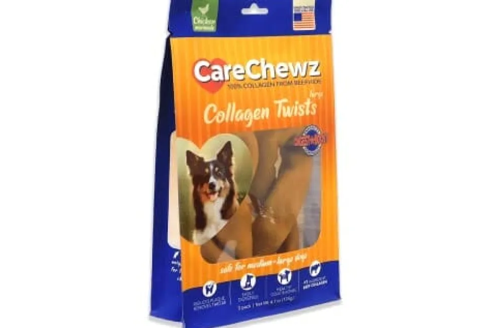 Pet Factory Carechewzâ® Collagen Twists Marinade Natural Dog Chews - Chicken - 4.7 Oz - 2 Pack