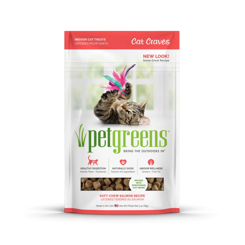 Pet Greens Cat Craves Semi-Moist Soft Cat Treats Salmon - 3 Oz
