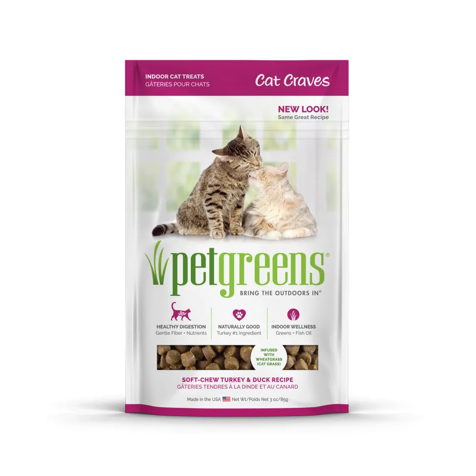 Pet Greens Cat Craves Semi-Moist Soft Cat Treats Turkey & Duck - 3 Oz