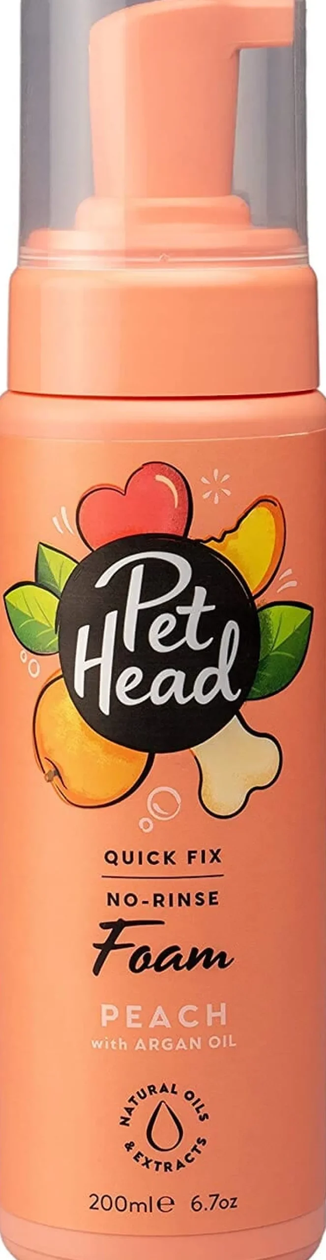 Pet Head Quick Fix 2 In 1 Grooming Foam Shampoo - Peach - 6.7 Oz
