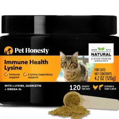 Pet Honesty Immune Support with L-lysine Chicken and Tuna Cat Powder Supplements - 120 Scoops - 4.2 Oz