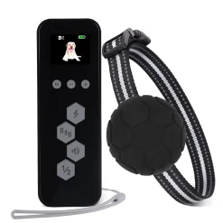 Pet Life ® Howless LED 1-to-2 Dog 1,200 Foot Range 7-Level Vibration and Sound Training Dog Collar - Black