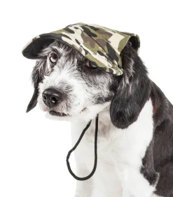 Pet Life ® 'Torrential Downfour' Camouflage UV Protectant Adjustable Fashion Dog Hat Cap