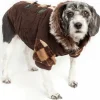 Pet Life ® 'Aygyle Style' 3M Insulated Designer Patterned Suede Dog Coat w/ Removable Hood
