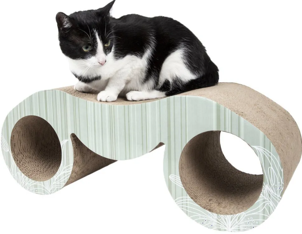 Pet Life ® 'Binocular' Premium Quality Kitty Cat Scratcher Lounger Lounge with Catnip
