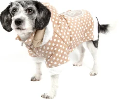 Pet Life ® 'Bow-Couture' Polka-Dot Bowed Insulated Dog Sweater Jacket