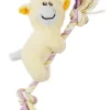 Pet Life ® 'Broom-Lick' Plush and Jute Rope Squeaking Newborn Cat and Dog Toy