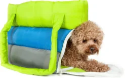 Pet Life ® 'Bubble-Poly' Tri-Colored Winter Insulated Fashion Designer Pet Dog Carrier