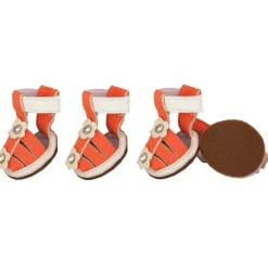 Pet Life ® 'Buckle-Supportive' PVC Waterproof Pet Dog Shoes Sandals - Set Of 4