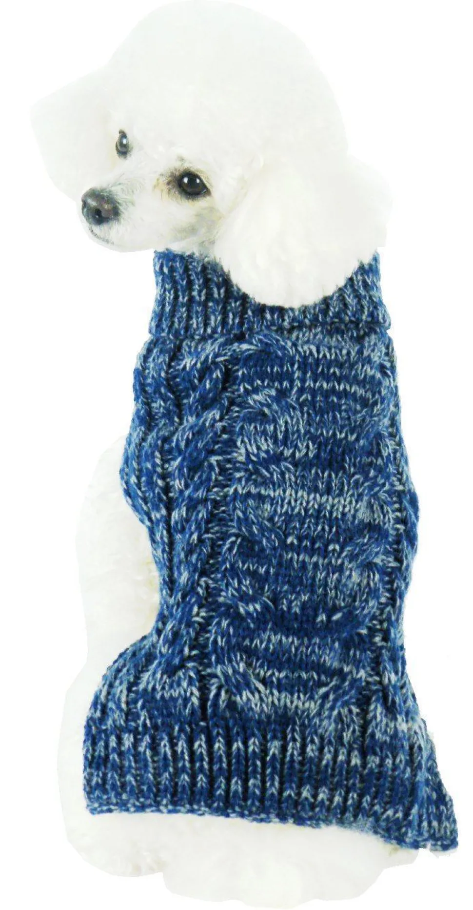 Pet Life ® Classical 'True Blue' Heavy Cable Knitted Ribbed Fashion Dog Sweater