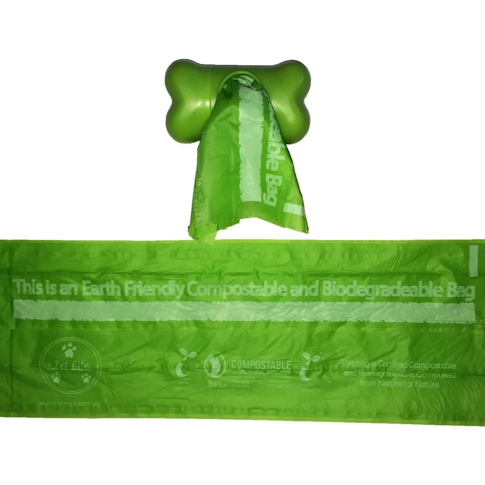 Pet Life ® 'Compostable' 100% Recyclable and Biodegradable Eco-Friendly Pet Cat Dog Waste Bags from Thermoplastic Starch