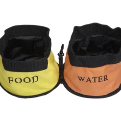 Pet Life ® 'Dual Folding' Food and Water Collapsible Pet Travel Cat and Dog Bowl