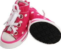 Pet Life ® 'Extreme-Skater' Canvas Casual Grip Pet Dog Shoes Sneakers - Set Of 4