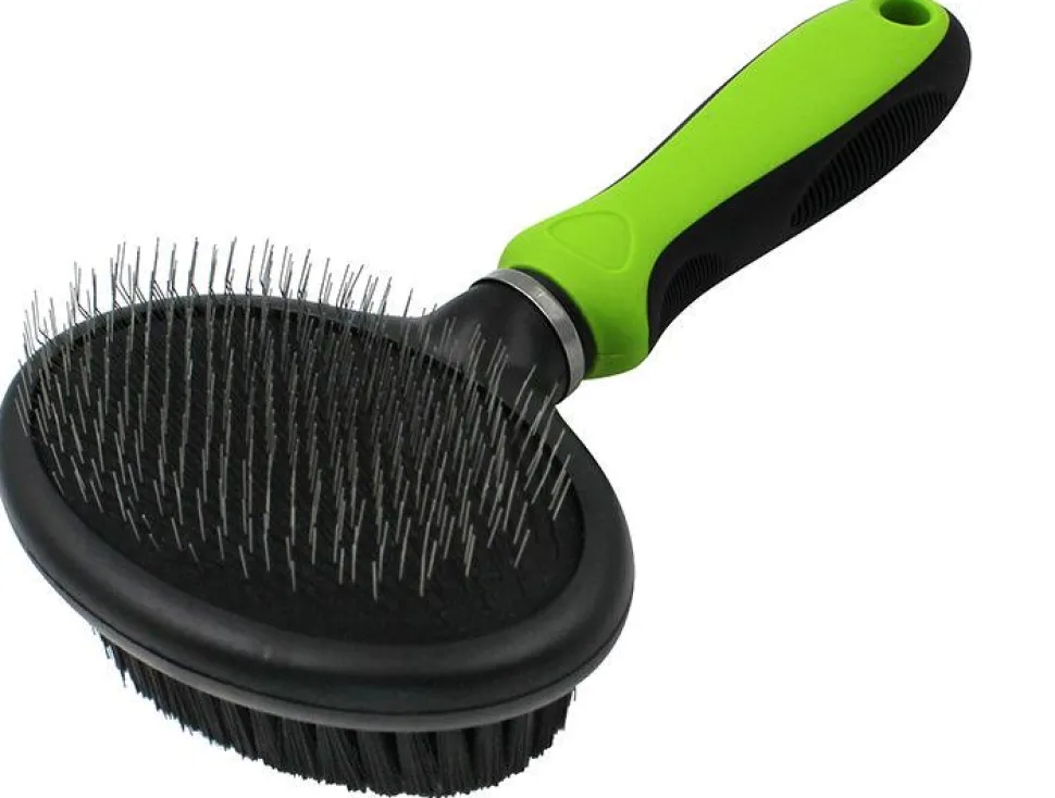 Pet Life ® Flex Series 2-in-1 Dual-Sided Slicker and Bristle Grooming Pet Brush