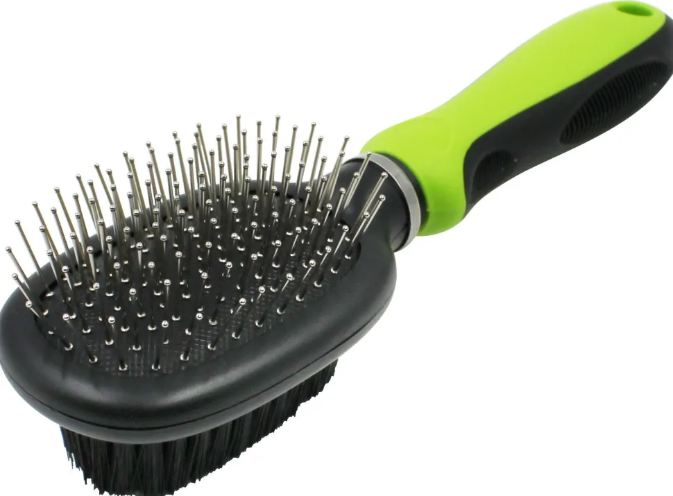 Pet Life ® Flex Series 2-in-1 Dual-Sided Pin and Bristle Grooming Pet Brush