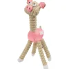 Pet Life ® 'Giraffe Cow' All Natural Recyclable Jute Rope and Squeak Chew Pet Dog Toy